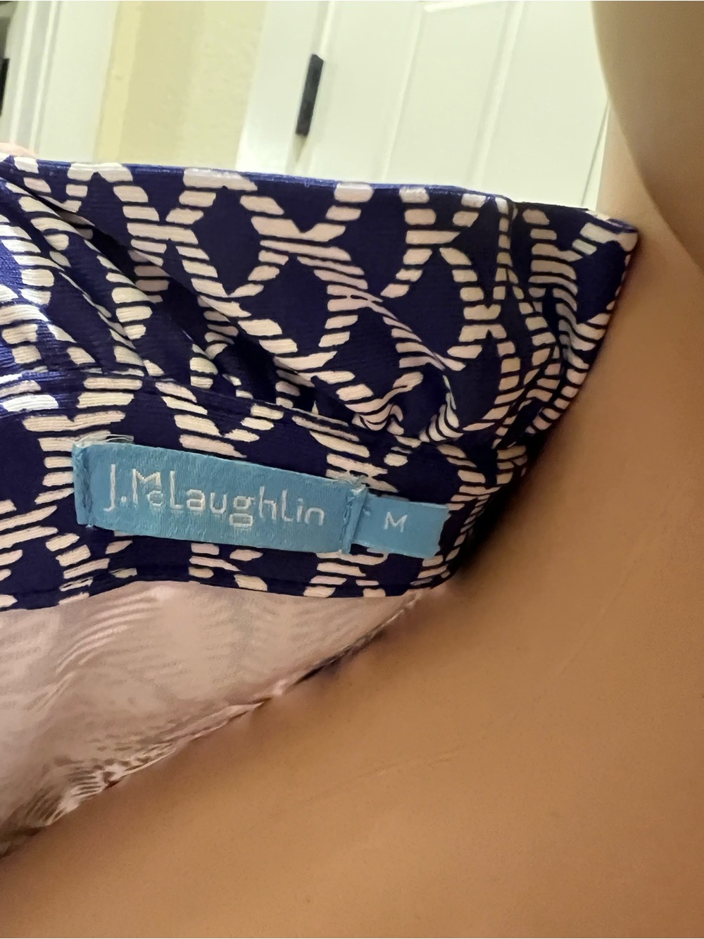 J. McLaughlin Navy & White Printed Midi Dress - Picture 6 of 7